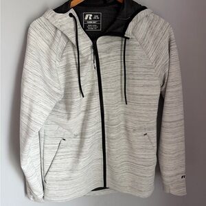 Russell Athletic Light Gray Fusion Knit Hooded Jacket-NWOT